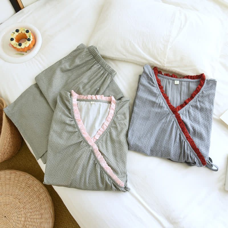 Ownkoti Sweet Side Tie Cotton Loungewear Set - image 2