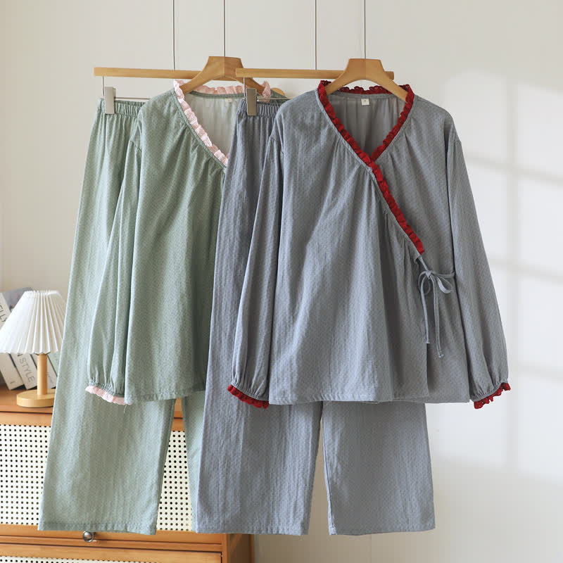 Ownkoti Sweet Side Tie Cotton Loungewear Set - image 6
