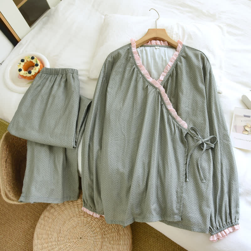 Ownkoti Sweet Side Tie Cotton Loungewear Set - image 1