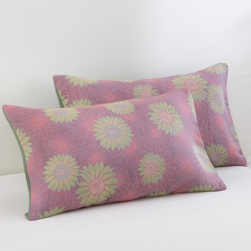 Ownkoti Retro Sunflower Cotton Gauze Blanket - Pink - 20" x 36" - 2PCS Pillowcases - image 25