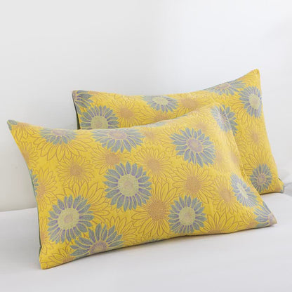 Ownkoti Retro Sunflower Cotton Gauze Blanket - Yellow - 20" x 36" - 2PCS Pillowcases - image 18