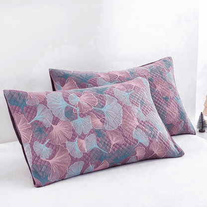 Ownkoti Retro Botanical Ginkgo Leaf Cotton Blanket - Purple - 20" x 36" - 2PCS Pillowcases - image 9