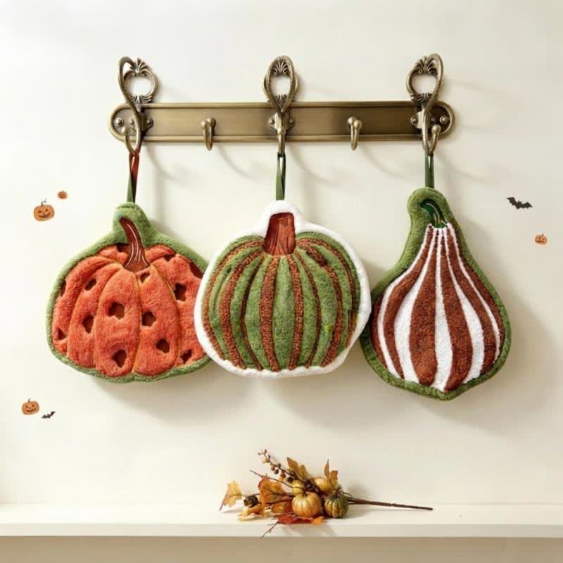 Ownkoti Pumpkin Shaped Quick Dry Hand Towel - Set 3 Colors - 3PCS - image 3