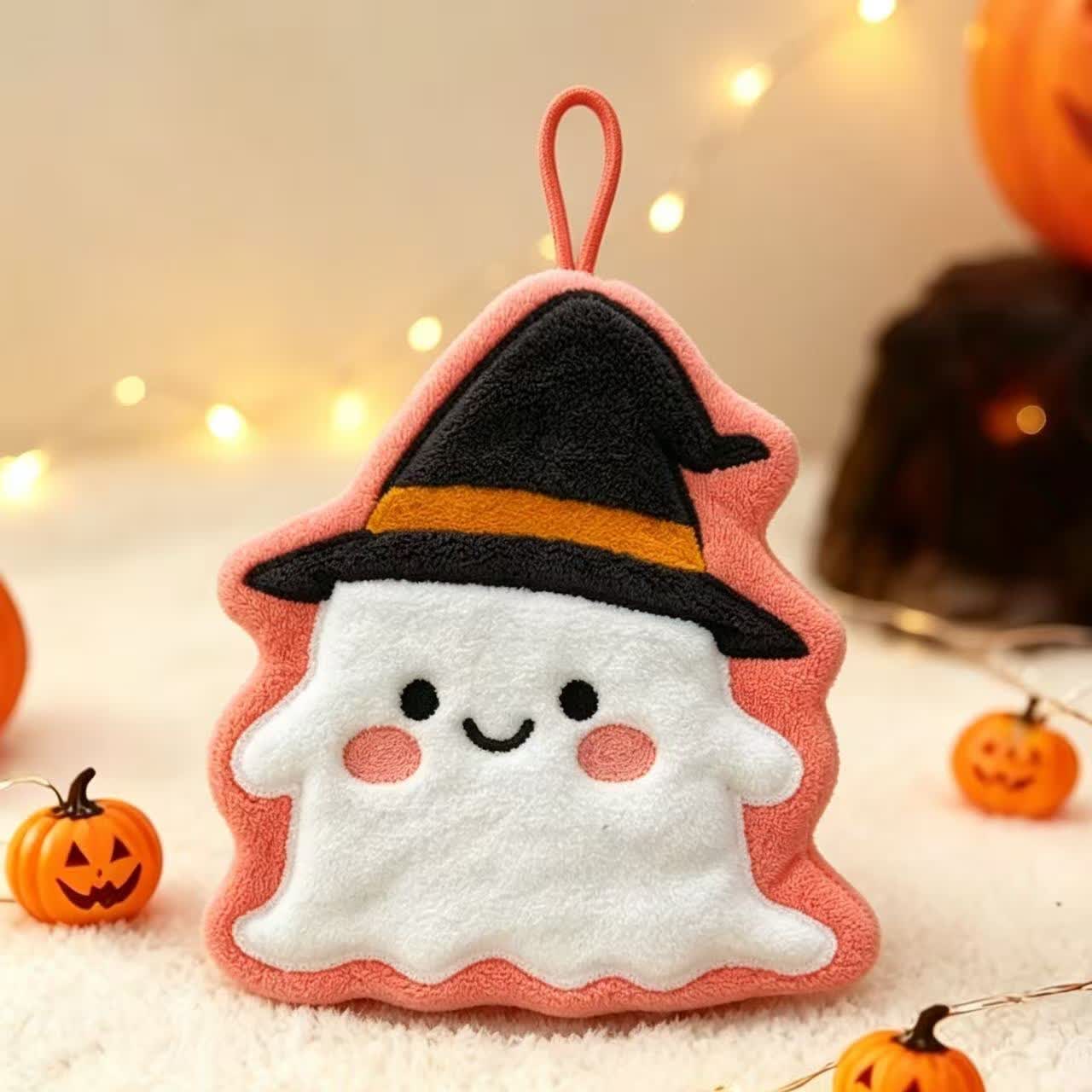 Ownkoti Halloween Fleece Hanging Hand Towel - Ghost - 5PCS - image 2