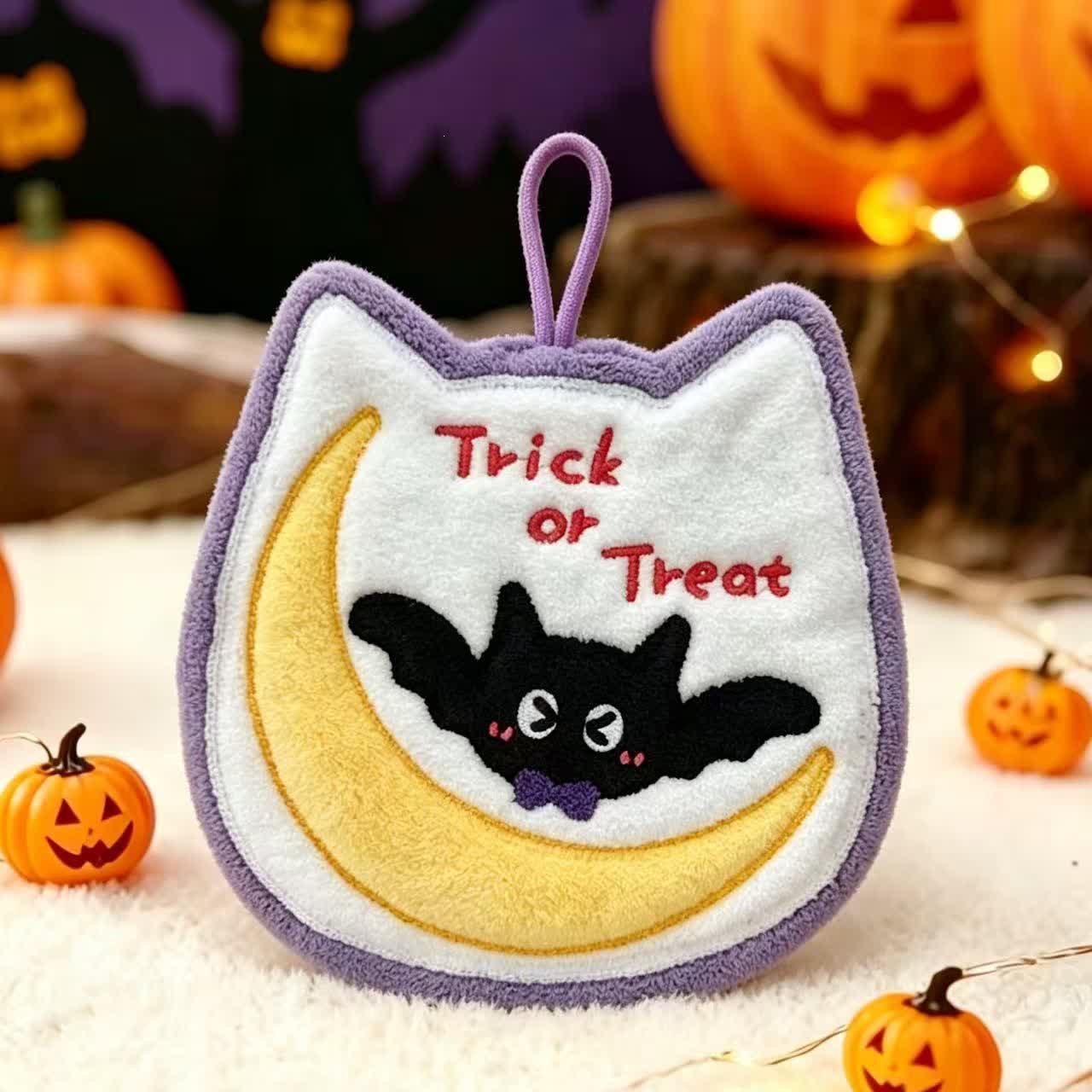 Ownkoti Halloween Fleece Hanging Hand Towel - Bat - 5PCS - image 5