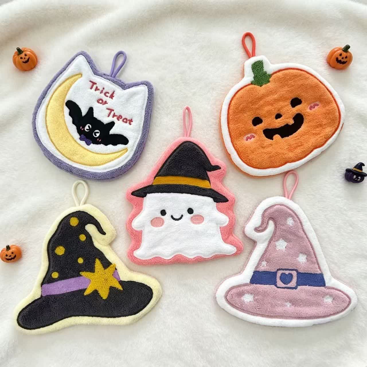 Ownkoti Halloween Fleece Hanging Hand Towel - Set (5 Patterns) - 5PCS - image 0