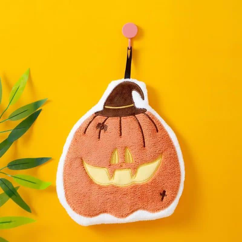 Ownkoti Halloween Element Fleece Hanging Hand Towel  - Pumpkin - 4PCS - image 2