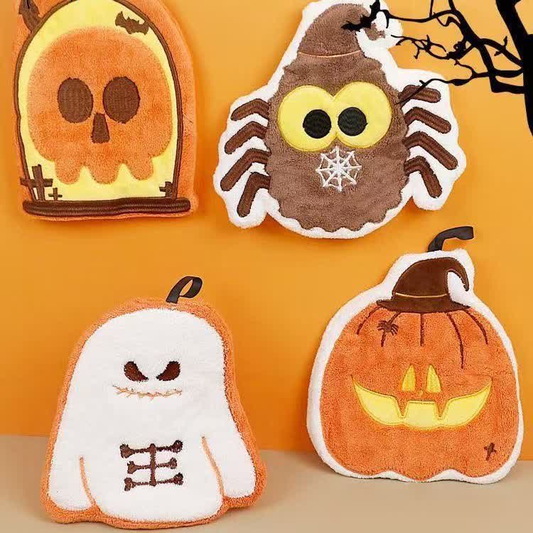 Ownkoti Halloween Element Fleece Hanging Hand Towel  - Set 4 Patterns - 4PCS - image 0