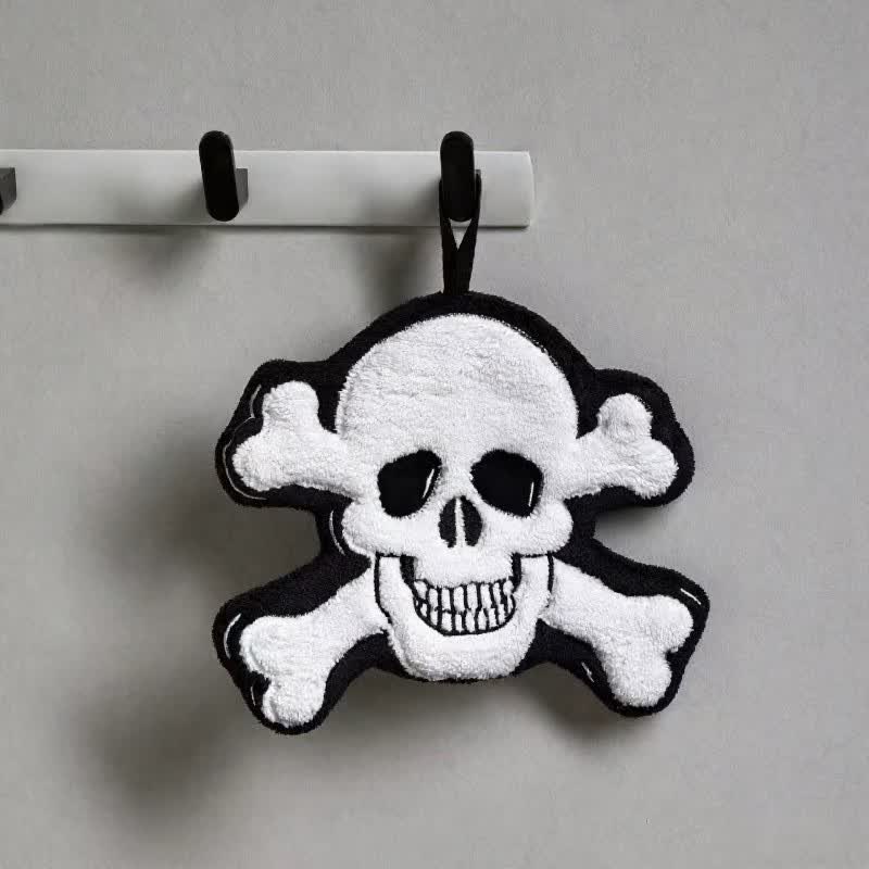 Ownkoti Gothic Skull Fleece Hanging Hand Towel  - Crossbones - 3PCS - image 1
