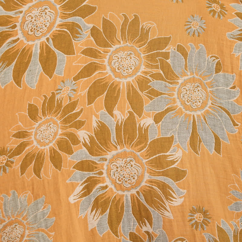 Ownkoti Vintage Sunflower Cotton Kimono Bathrobe - image 6
