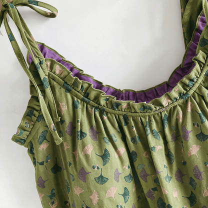 Ownkoti Ginkgo Biloba Leaf Cami Pajama Set - image 11