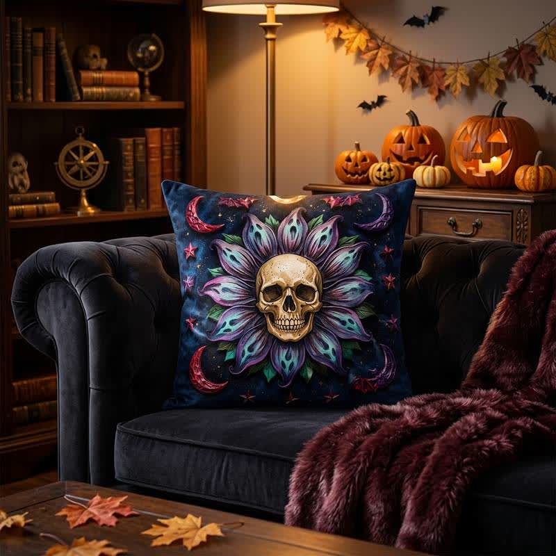 Ownkoti Gothic Celestial Skull Throw Pillow Cover - Cover + Insert - 2PCS - 18" x 18" - image 0