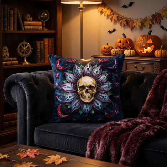 Ownkoti Gothic Celestial Skull Throw Pillow Cover - Cover + Insert - 2PCS - 18" x 18" - image 0