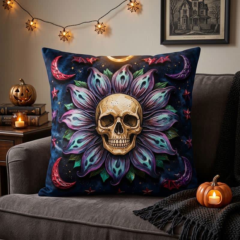 Ownkoti Gothic Celestial Skull Throw Pillow Cover - image 1