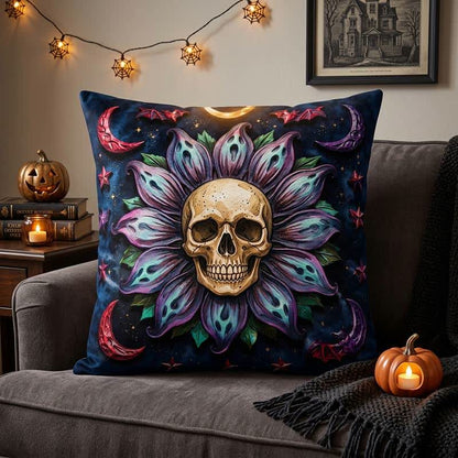 Ownkoti Gothic Celestial Skull Throw Pillow Cover - image 1