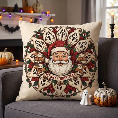 Ownkoti Creepy Christmas Santa Plush Throw Pillow - image 1