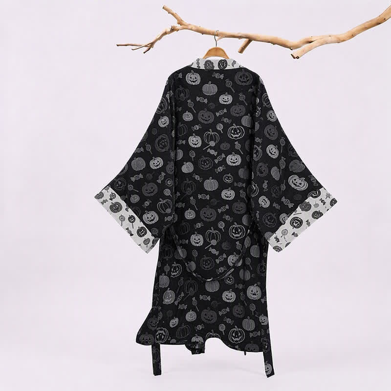 Ownkoti Halloween Pumpkin Candy Cotton Kimono Robe - image 1