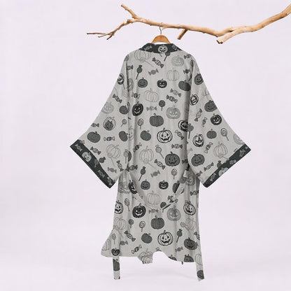 Ownkoti Halloween Pumpkin Candy Cotton Kimono Robe - image 6