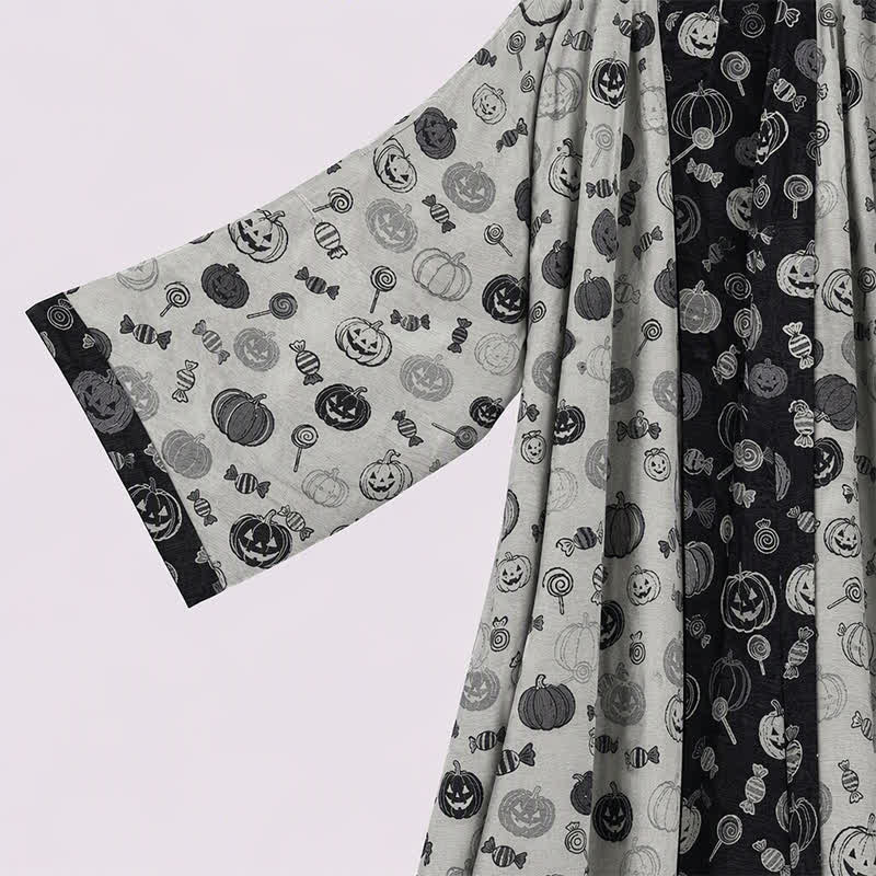 Ownkoti Halloween Pumpkin Candy Cotton Kimono Robe - image 7