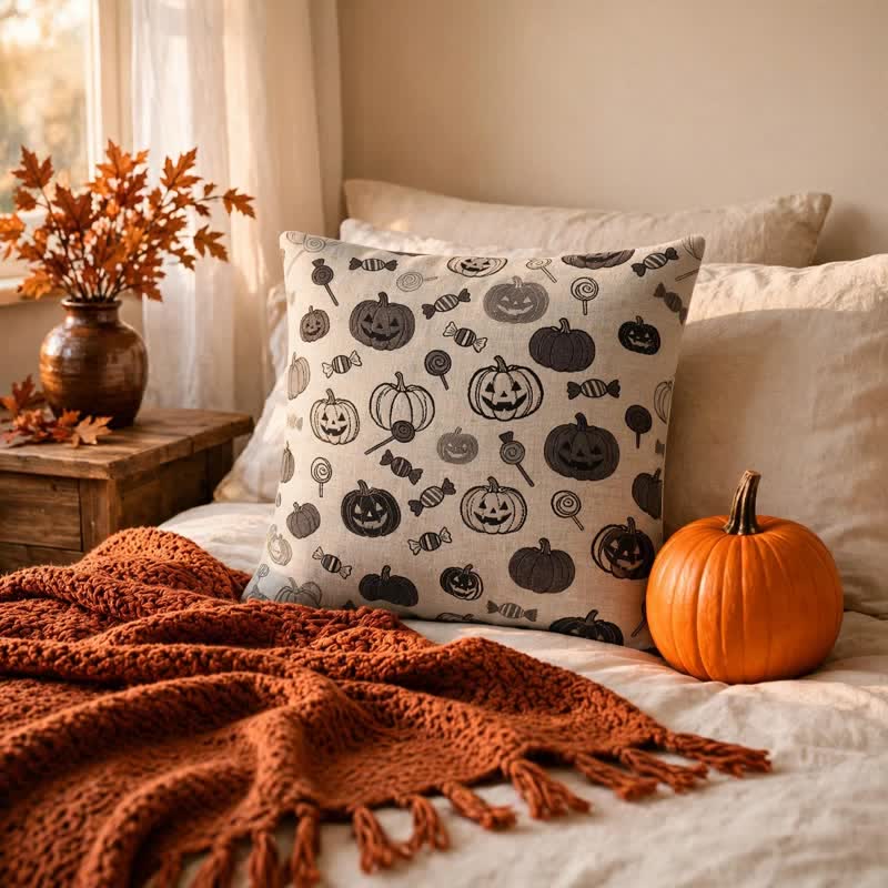 Ownkoti Halloween Pumpkin Candy Cotton Pillow - image 7