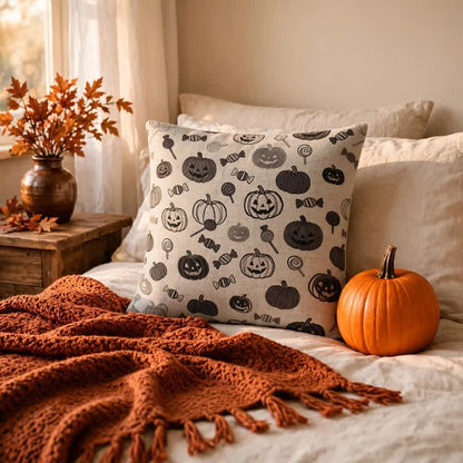 Ownkoti Halloween Pumpkin Candy Cotton Pillow - image 7