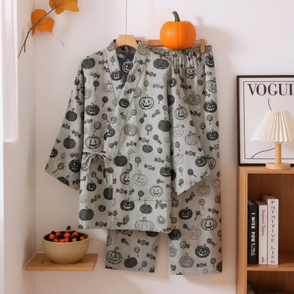 Ownkoti Pumpkin Candy Cotton Kimono Pajama Set - image 5