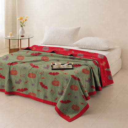 Ownkoti Halloween Pumpkin Cat Spider Cotton Blanket - image 10