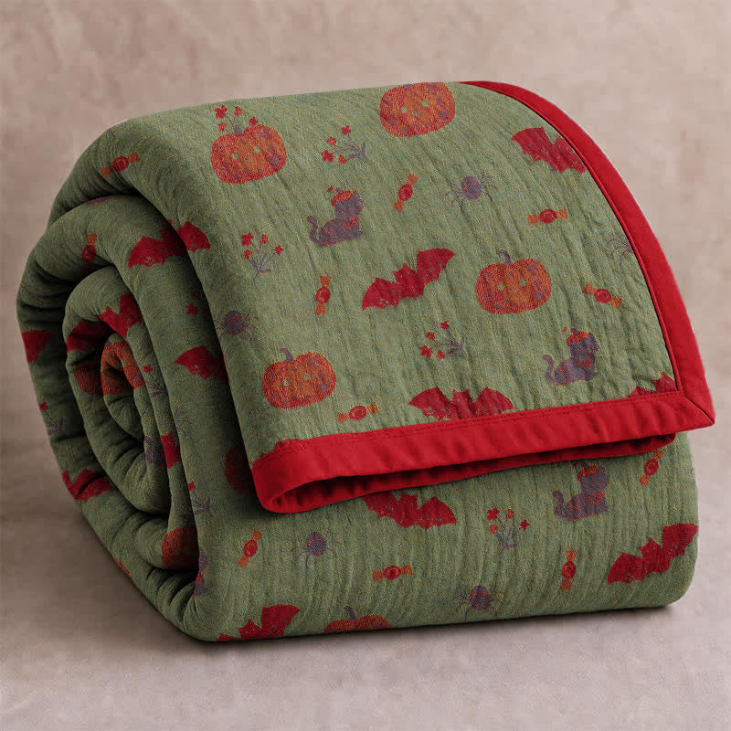 Ownkoti Halloween Pumpkin Cat Spider Cotton Blanket - image 7
