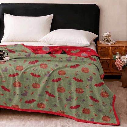 Ownkoti Halloween Pumpkin Cat Spider Cotton Blanket - image 9