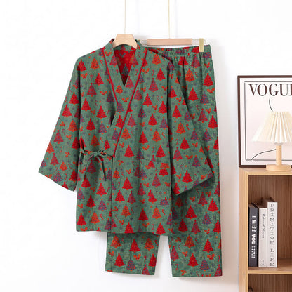Ownkoti Christmas Tree Cotton Kimono Loungewear Set - image 2