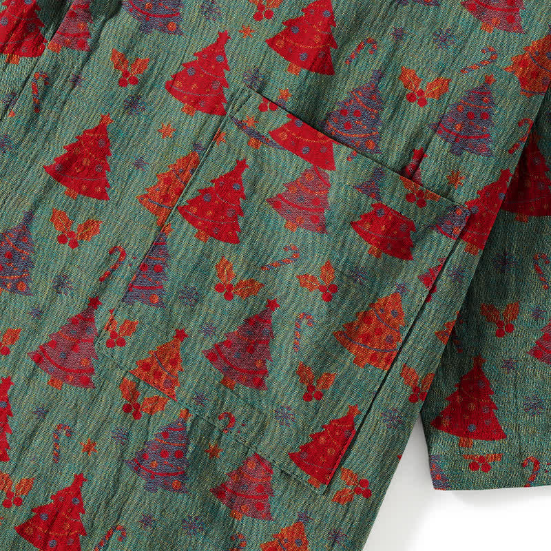 Ownkoti Christmas Tree Cotton Kimono Loungewear Set - image 7