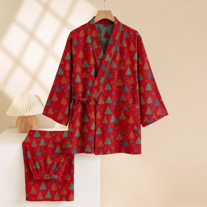 Ownkoti Christmas Tree Cotton Kimono Loungewear Set - image 12
