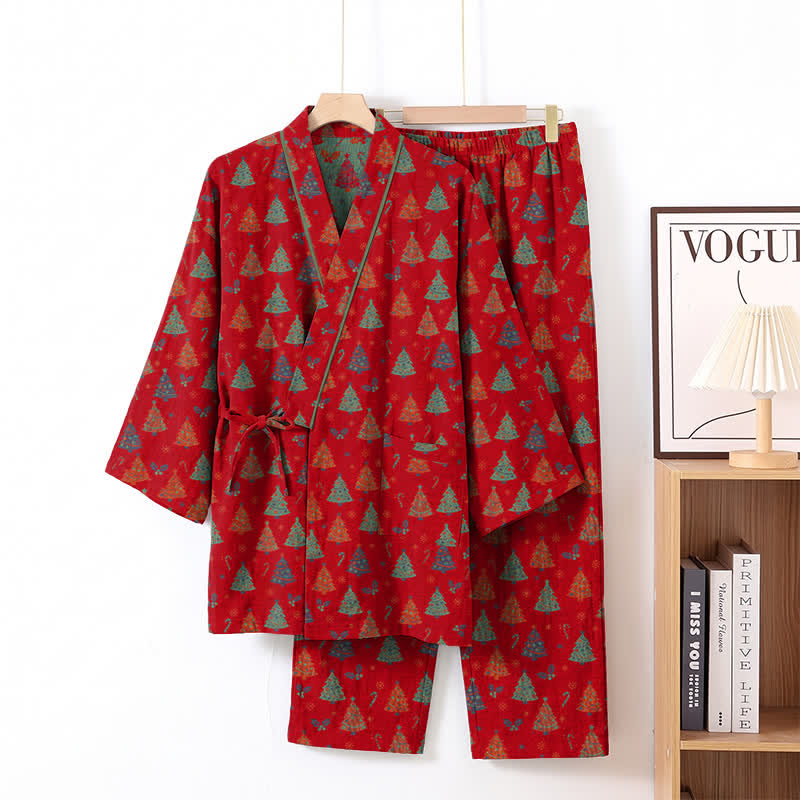 Ownkoti Christmas Tree Cotton Kimono Loungewear Set - image 9