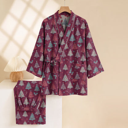 Ownkoti Christmas Tree Cotton Kimono Loungewear Set - image 20