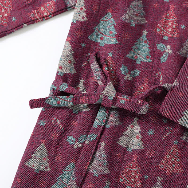 Ownkoti Christmas Tree Cotton Kimono Loungewear Set - image 21