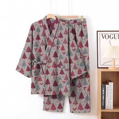 Ownkoti Christmas Tree Cotton Kimono Loungewear Set - image 25