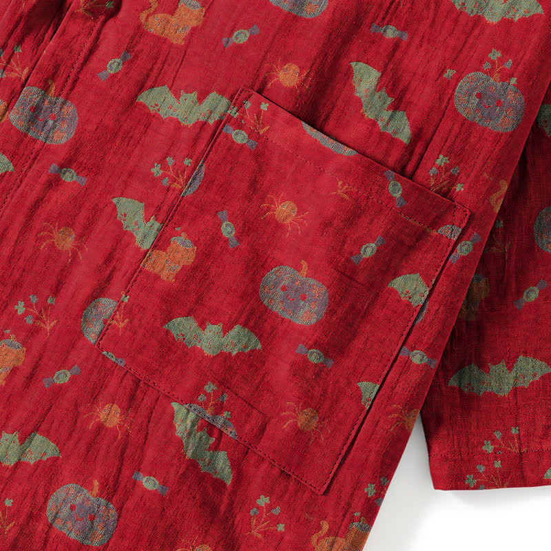 Ownkoti Halloween Pumpkin Bat Cotton Pajama Set - image 8