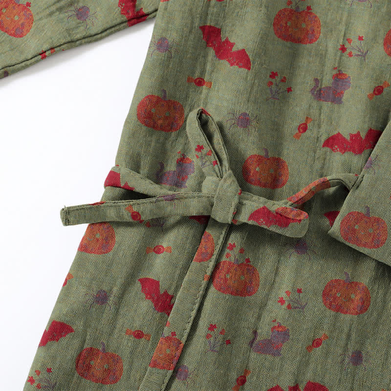 Ownkoti Halloween Pumpkin Bat Cotton Pajama Set - image 15