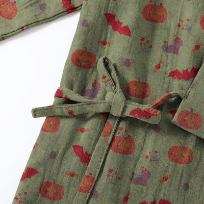 Ownkoti Halloween Pumpkin Bat Cotton Pajama Set - image 15