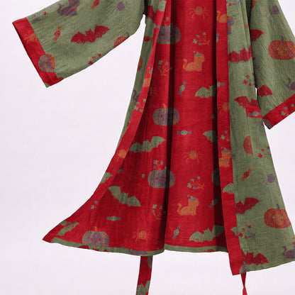 Ownkoti Halloween Pumpkin Cat Cotton Kimono Robe - image 10