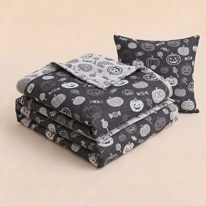 Ownkoti Black Halloween Pumpkin Candy Cotton Blanket - image 4