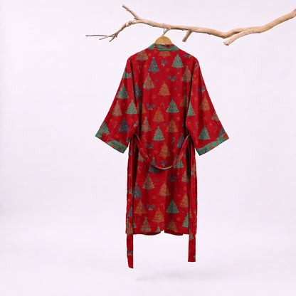 Ownkoti Christmas Tree Cotton Gauze Kimono Robe - image 1