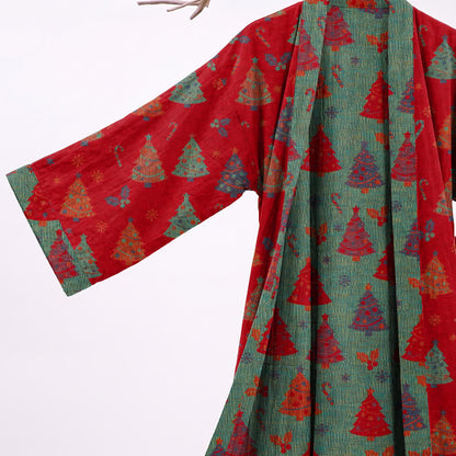 Ownkoti Christmas Tree Cotton Gauze Kimono Robe - image 3