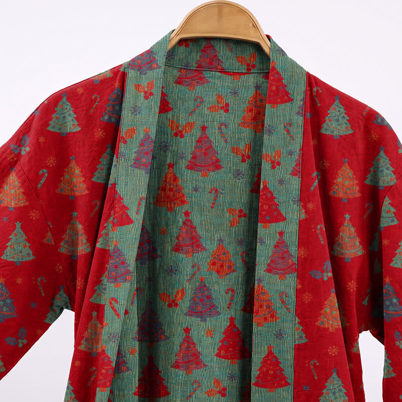Ownkoti Christmas Tree Cotton Gauze Kimono Robe - image 2