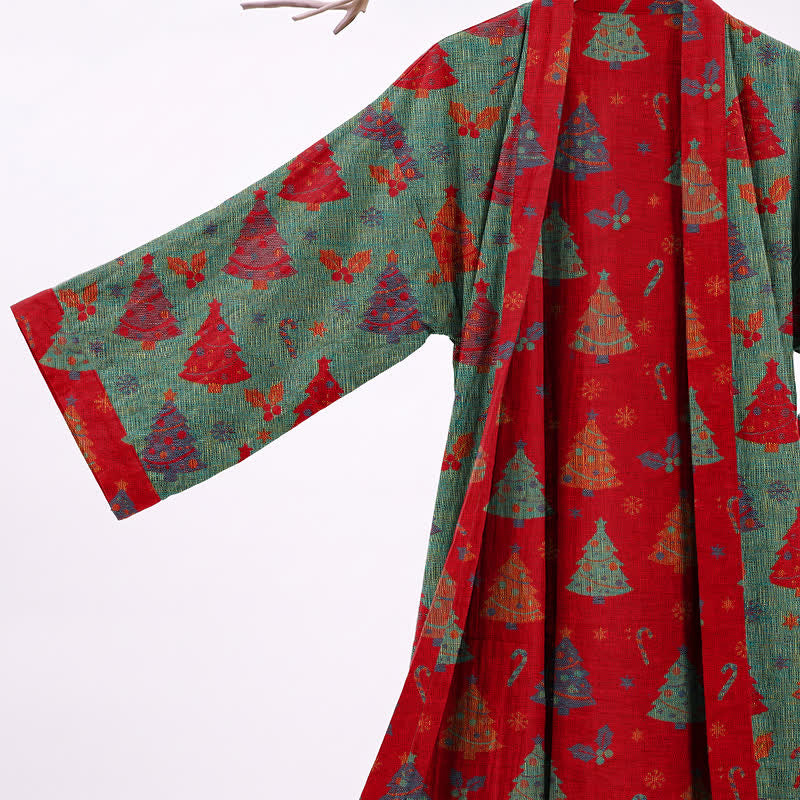 Ownkoti Christmas Tree Cotton Gauze Kimono Robe - image 9