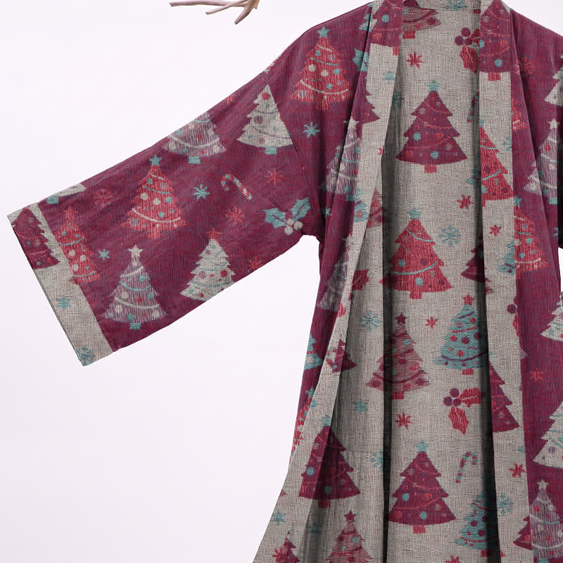 Ownkoti Christmas Tree Cotton Gauze Kimono Robe - image 15