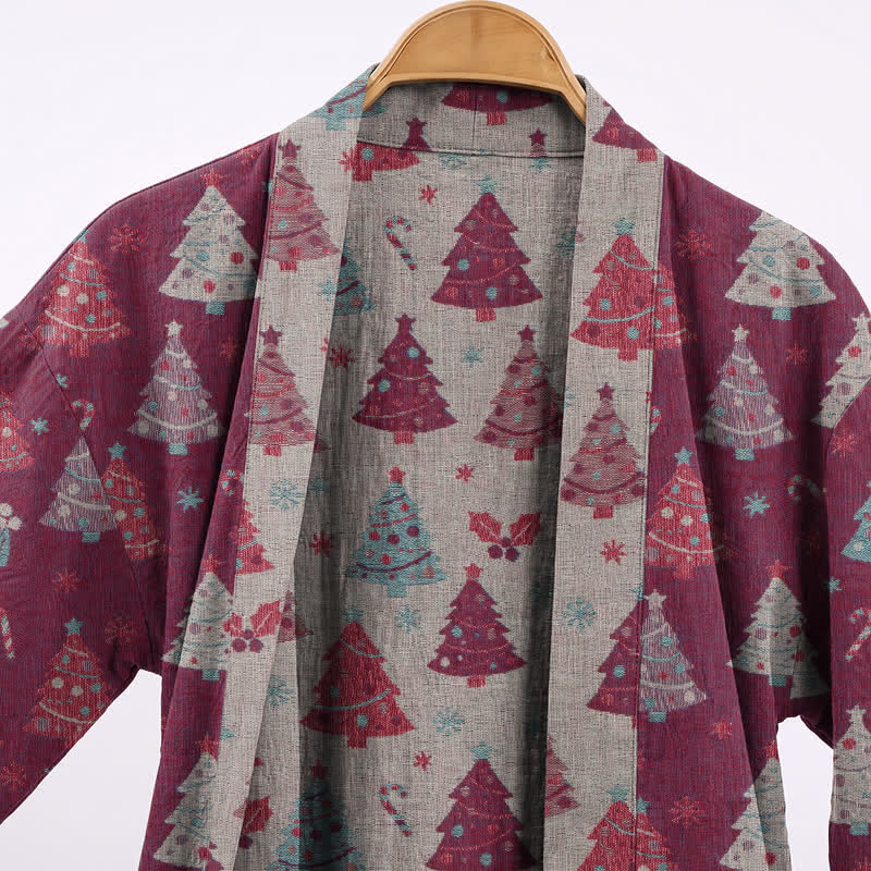 Ownkoti Christmas Tree Cotton Gauze Kimono Robe - image 14