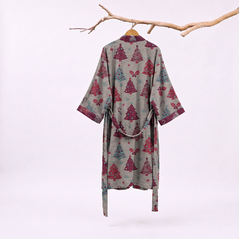 Ownkoti Christmas Tree Cotton Gauze Kimono Robe - image 19