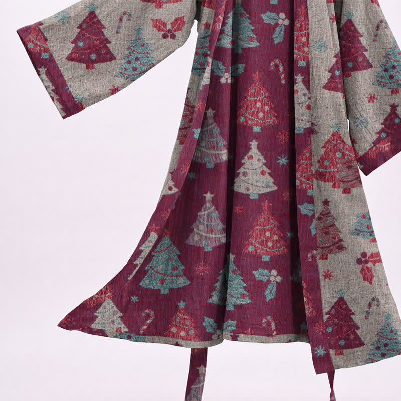 Ownkoti Christmas Tree Cotton Gauze Kimono Robe - image 22