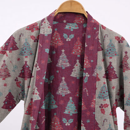 Ownkoti Christmas Tree Cotton Gauze Kimono Robe - image 20